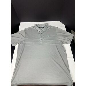 Travis Mathew Polo Shirt Mens XL Grey Mint Green Casual Golf Lightweight